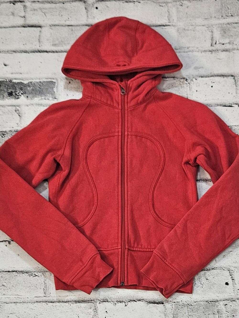 Lululemon Red Scuba Hoodie Full Zip Jacket Women's Approx Size 4